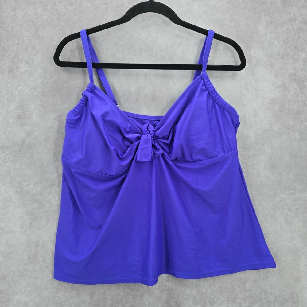 Shore Club Purple Padded Swimwear Tankini Tank Top Plus‎ 18 1X